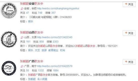 张靓颖各地歌迷会曾换黑色头像