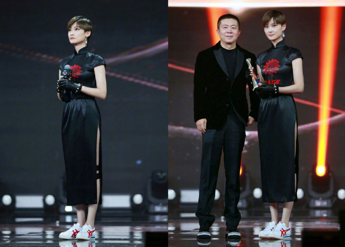 李宇春穿别致黑色旗袍出席微博之夜获“年度国际影响力艺人”_图-8