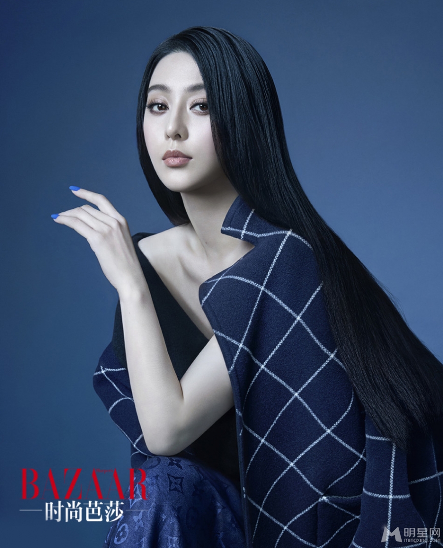 范冰冰登时尚芭莎封面飘逸长发冷魅出镜_图-5