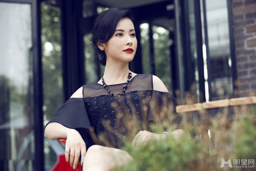 杨明娜红唇写真知性优雅显大气_图-3