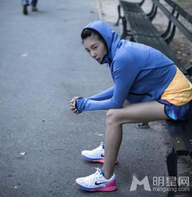 张雨绮纽约跑步写真曝光以运动撞击时尚_图-3