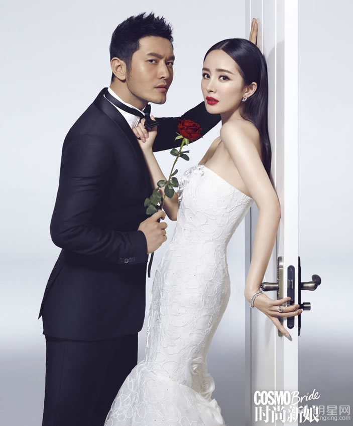 黄晓明杨幂拍摄婚纱大片俊男美女玩壁咚_图-2