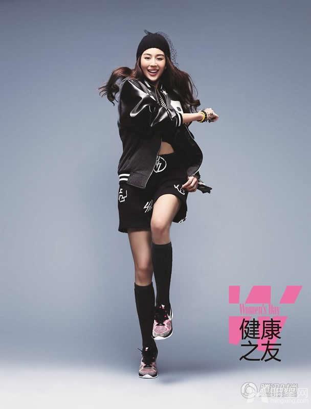张钧甯2015年4月伊周杂志写真秀美腿活力十足_图-3