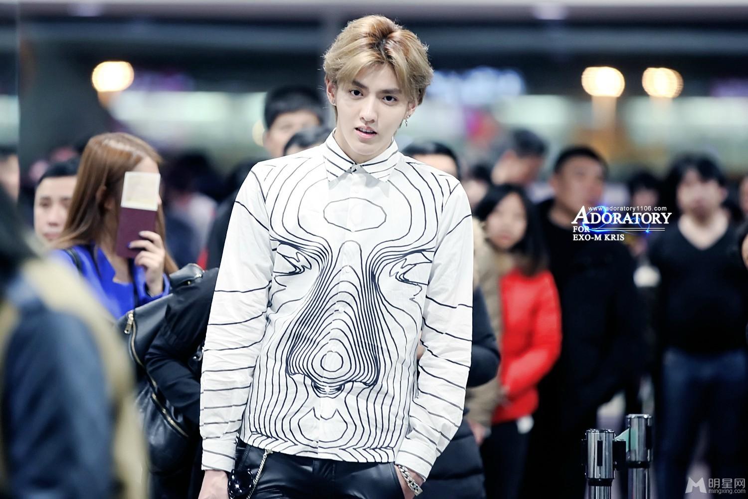 2014年2月EXO亮相机场变身时尚ICON吴亦凡图片阳光帅气造型时尚_图-8
