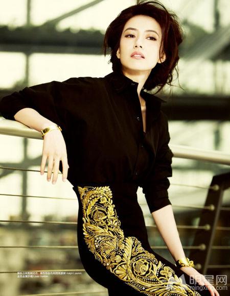 高圆圆登《时尚cosmopolitan》芒果黄释放初春朝气_图-7