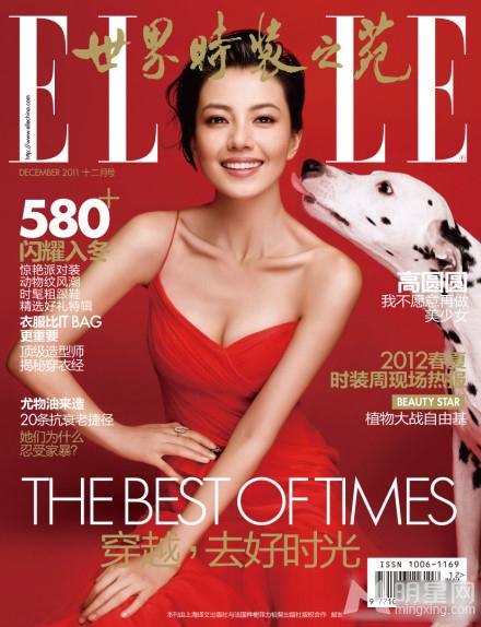高圆圆登《ELLE世界时装之苑》封面演绎宠物情缘_图-1