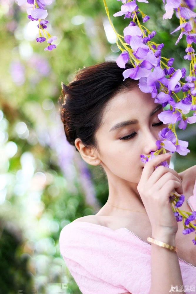 Angelababy巴黎时装周时尚花园大片写真_图-1