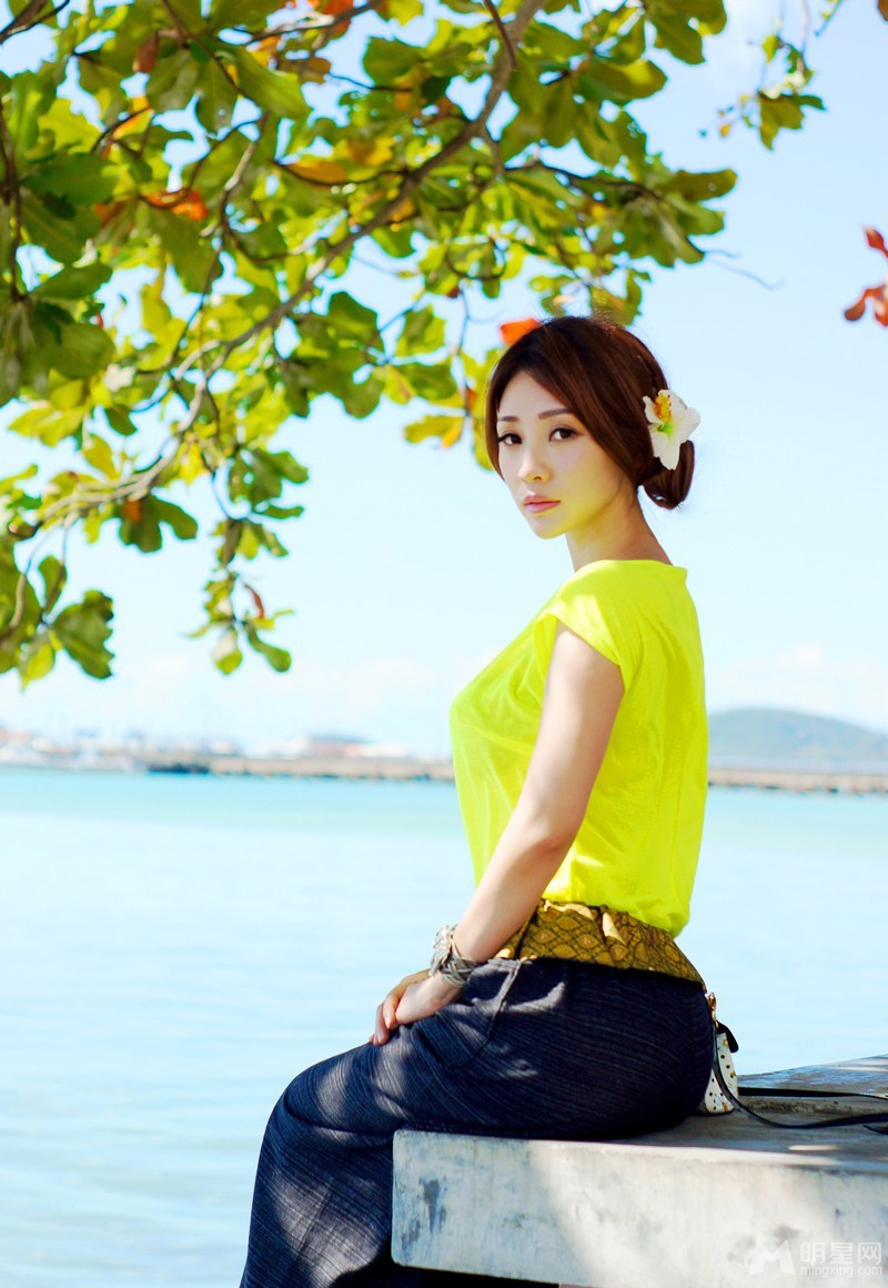 柳岩苏梅岛海滩唯美写真全集性感小清新_图-6