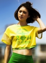 蒋菲菲首次写真曝光化身足球宝贝助威世界杯