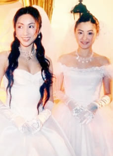 张柏芝黎姿昔日婚纱照女神美艳动...