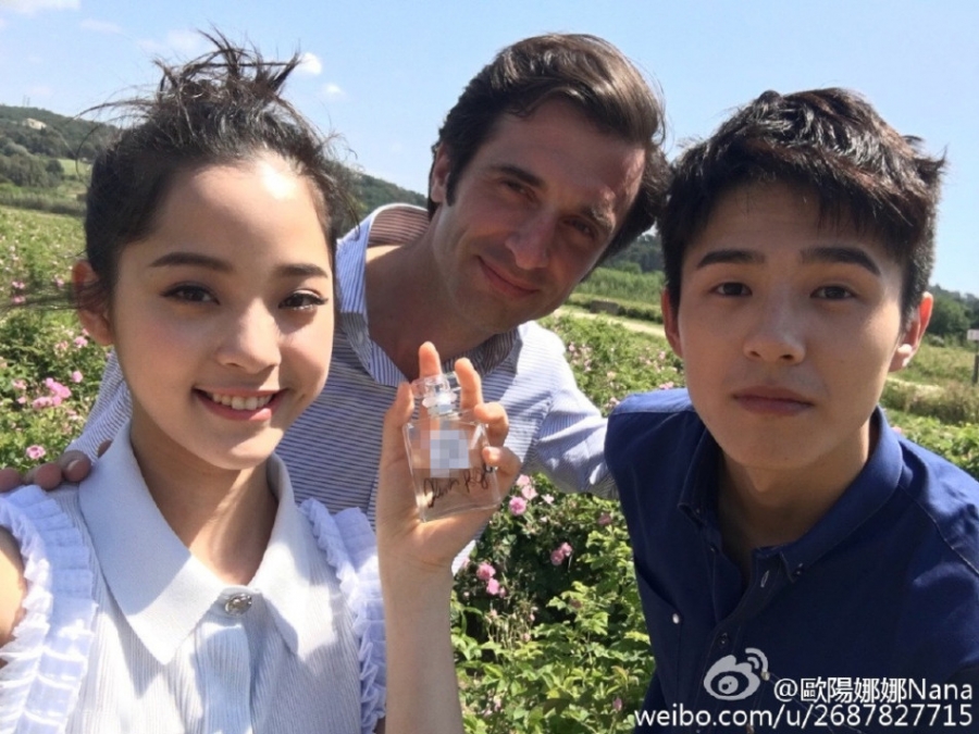 欧阳娜娜刘昊然甜蜜合影漫步自然花海_图-3
