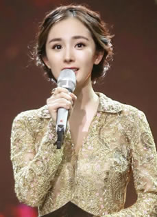 杨幂2014金鹰节图片金色长裙夺人眼目